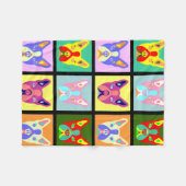 Boston Terrier Pop Art Fleece Deken (Voorkant (Horizontaal))