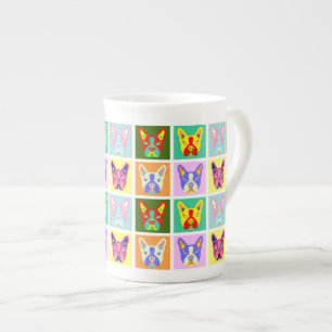 Boston Terrier Pop Art Porselein Kop