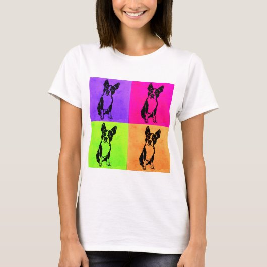 Boston Terrier pop art shirt (Voorkant)