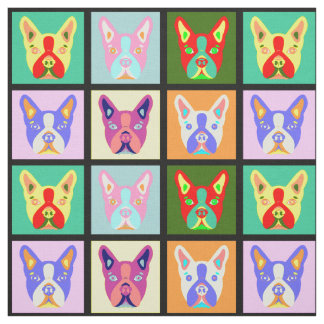Boston Terrier Pop Art Stof
