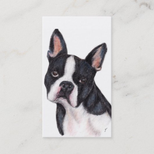 Boston Terrier Portrait Visitekaartjes (Voorkant)