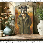 Boston Terrier Portret in landschap CG7 Decoupage Tissuepapier