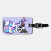 Boston Terrier Pset Sack Puppy Bagagelabel (Voorkant horizontaal)