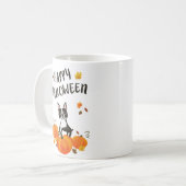 Boston Terrier Pumpkin Fall Leaves Halloween Mok (Voorkant links)