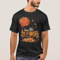Boston Terrier Pumpkins Truck Autumn Leaf Herfst a