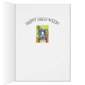 BOSTON TERRIER PUP, HALLOWEEN CLOWN CHIEN CARD VER (Intérieur (Droit))