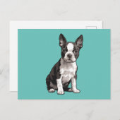 Boston Terrier Puppy Dog Briefkaart (Voorkant / Achterkant)