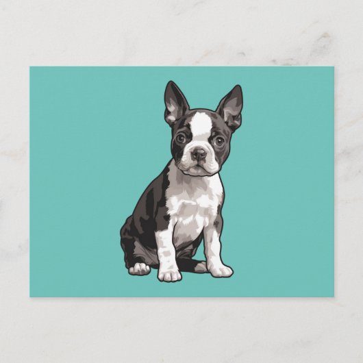 Boston Terrier Puppy Dog Briefkaart (Voorkant)