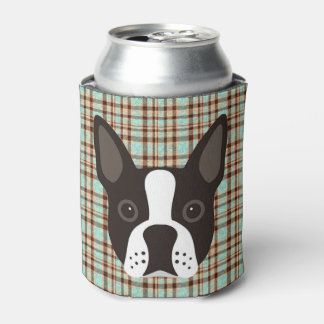 Boston Terrier Puppy Dog Tartan Blikjeskoeler