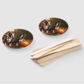 Boston Terrier Puppy Herfst Delight Pompoen Handwaaier (Niet-gemonteerd)