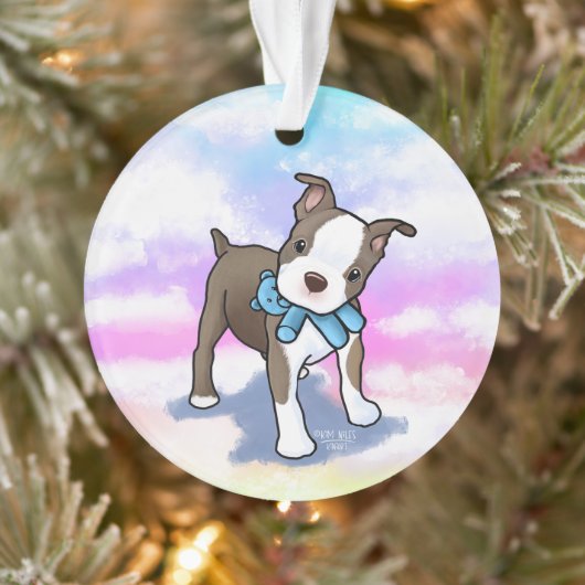Boston Terrier Puppy Ornament (Boom)