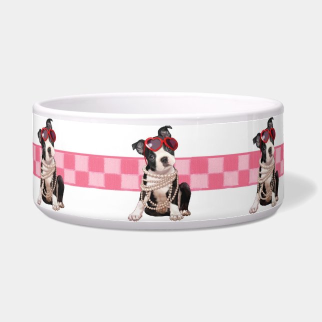 Boston Terrier Puppy Voerbakje (Voorkant)