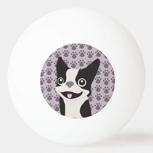 Boston Terrier, Purple lavender Pingpongballen (Voorkant)