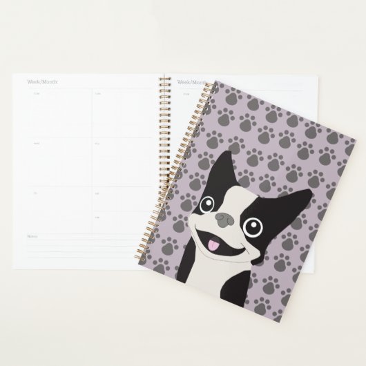 Boston Terrier, Purple lavender Planner (Display)