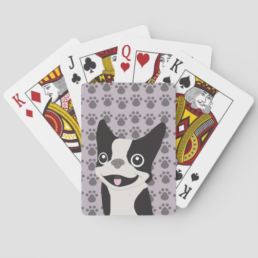 Boston Terrier, Purple lavender Pokerkaarten (Achterkant)