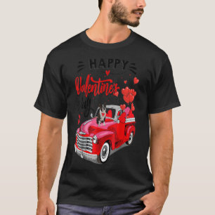 Boston Terrier Red Truck Valentijnsdag Funny Dog T-shirt