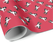 Boston Terrier Reindeer Cadeaupapier (Rol Hoek)