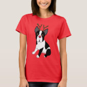 Boston Terrier Reindeer T-shirt (Voorkant)