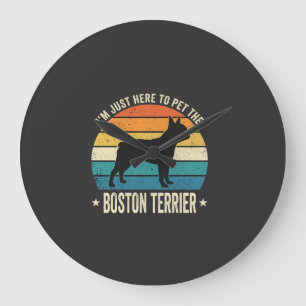 Boston Terrier Retro Hondenliefhebber Grafisch_1 Grote Klok