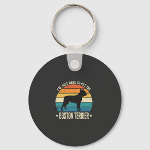 Boston Terrier Retro Hondenliefhebber Grafisch_1 Sleutelhanger