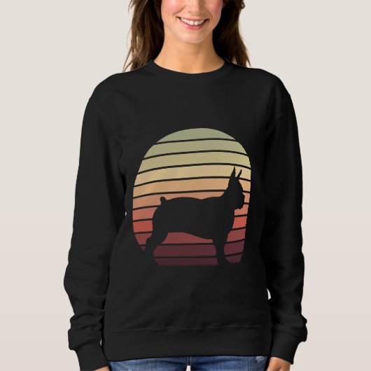 Boston Terrier Retro Sunset Boston Terrier Dog S Trui (Voorkant)