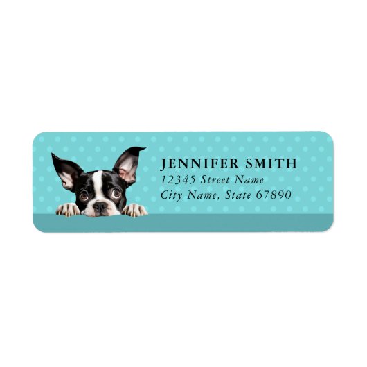 Boston Terrier Return-adreslabels Etiket (Voorkant)