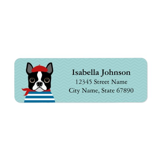Boston Terrier Return-adreslabels Etiket (Voorkant)
