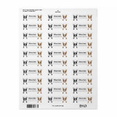 Boston Terrier Return-adreslabels Etiket (Full Sheet)