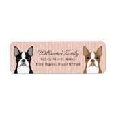 Boston Terrier Return-adreslabels Etiket (Voorkant)