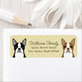 Boston Terrier Return-adreslabels Etiket (Insitu)