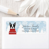 Boston Terrier Return-adreslabels Etiket (Insitu)