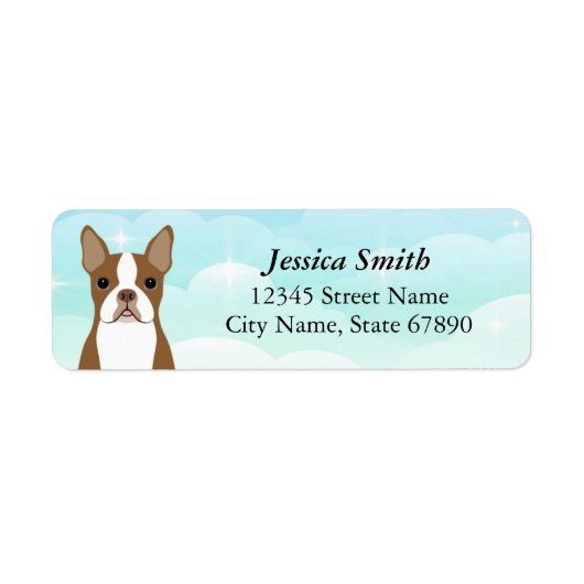 Boston Terrier Return-adreslabels Etiket (Voorkant)