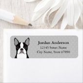 Boston Terrier Return-adreslabels Etiket (Insitu)