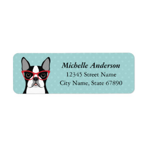 Boston Terrier Return-adreslabels Etiket