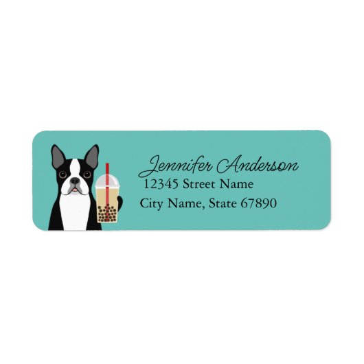 Boston Terrier Return-adreslabels Etiket (Voorkant)