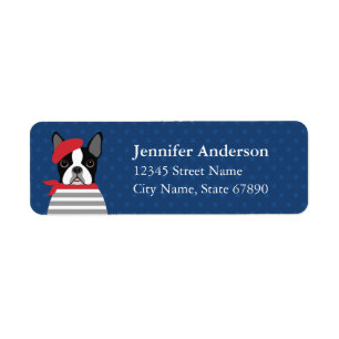 Boston Terrier Return-adreslabels Etiket