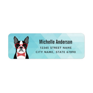 Boston Terrier Return-adreslabels Etiket