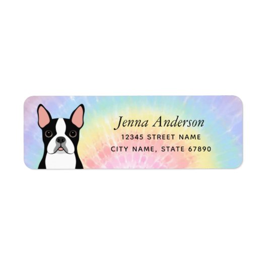 Boston Terrier Return-adreslabels Etiket (Voorkant)