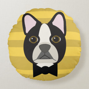 Boston Terrier Rond Kussen