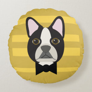 Boston Terrier Rond Kussen