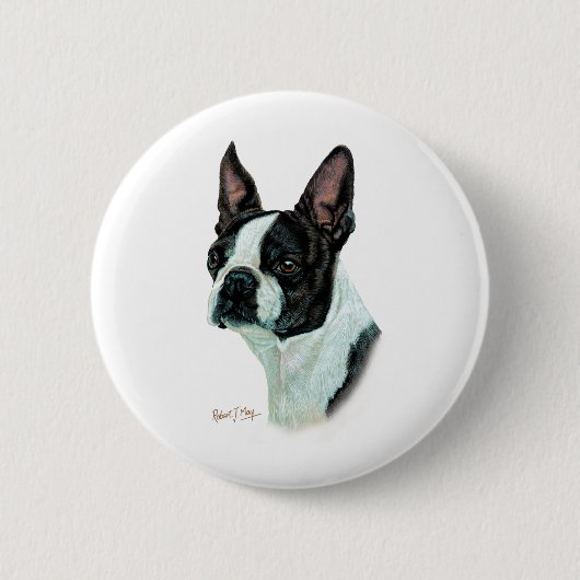 Boston Terrier Ronde Button 5,7 Cm (Voorkant)