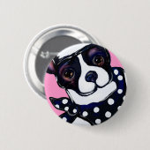 BOSTON TERRIËR RONDE BUTTON 5,7 CM (Voorkant /achterkant)