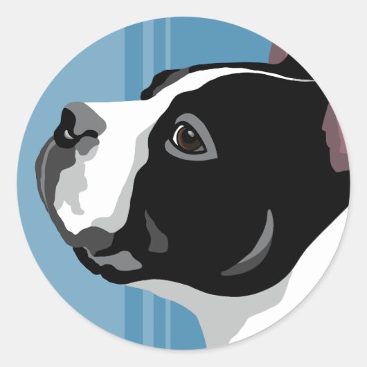 Boston Terrier Ronde Sticker (Voorkant)