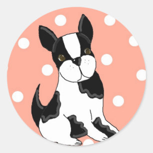 Boston Terrier Ronde Sticker