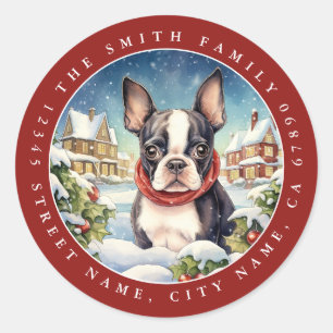 Boston Terrier ronde Stickers