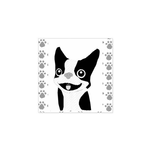 Boston Terrier Rubberstempel (Afrduk)