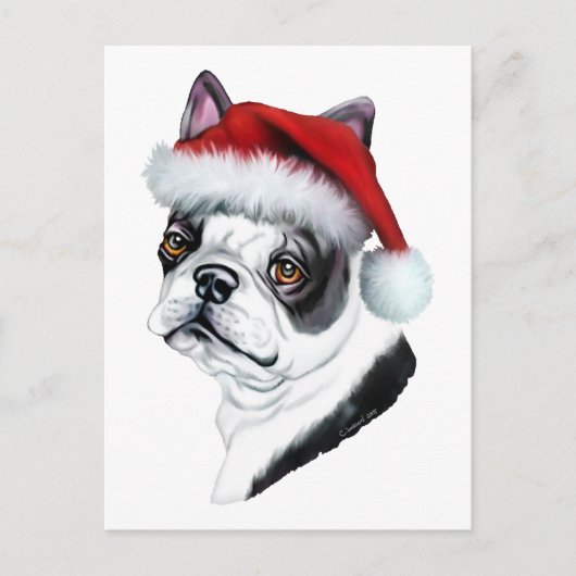 Boston Terrier Santa Feestdagenkaart (Voorkant)