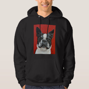 Boston Terrier schildert in acrylica door Jimmie B Hoodie