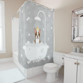 Boston Terrier Shower Curtain Douchegordijn (In situ)