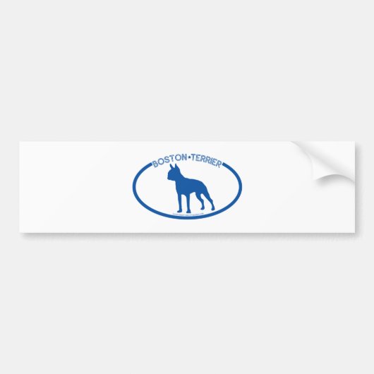 Boston Terrier Silhouette Bumpersticker (Voorkant)